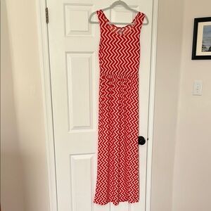 Orange Zigzag Maxi Dress